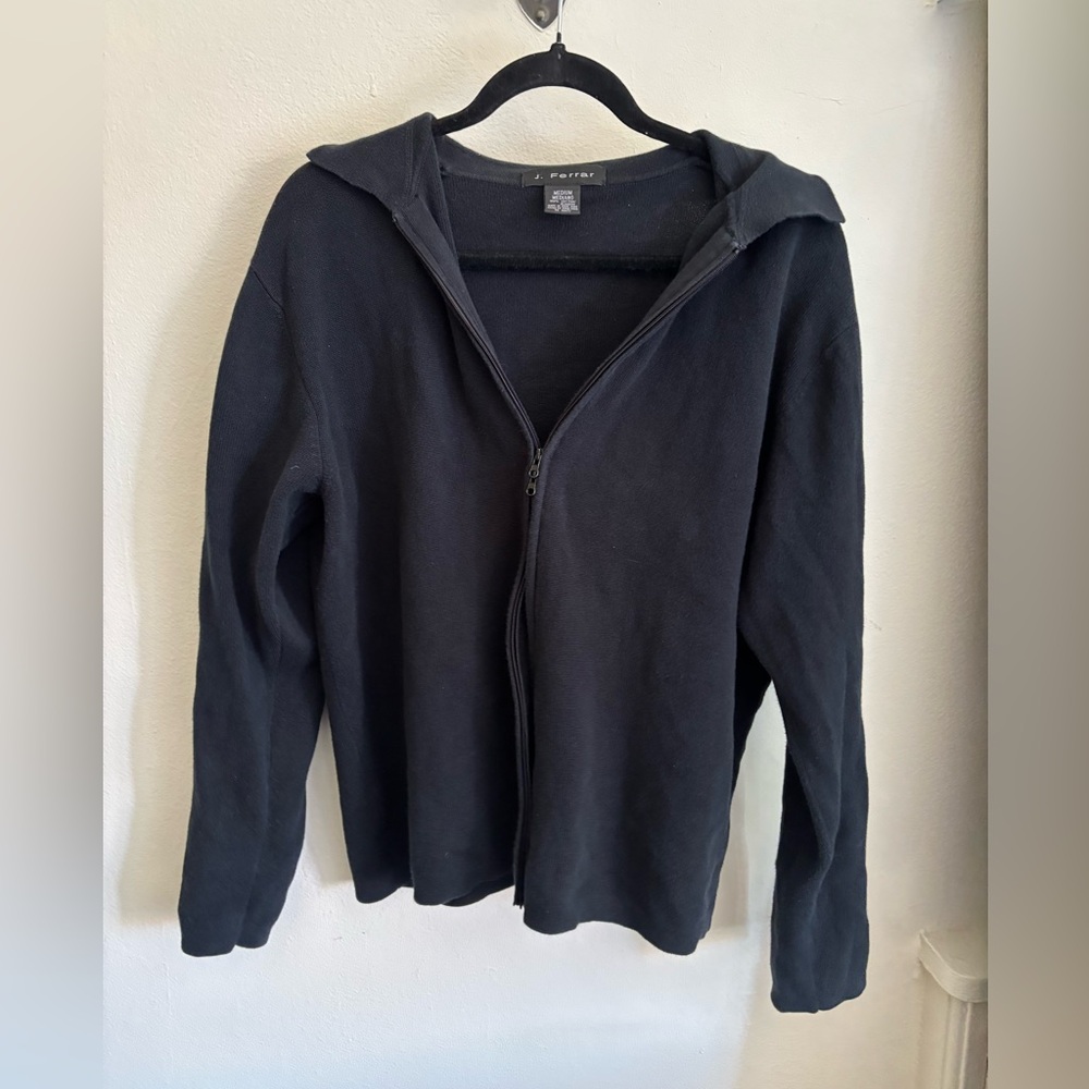 100% cotton ribbed double zip sweater